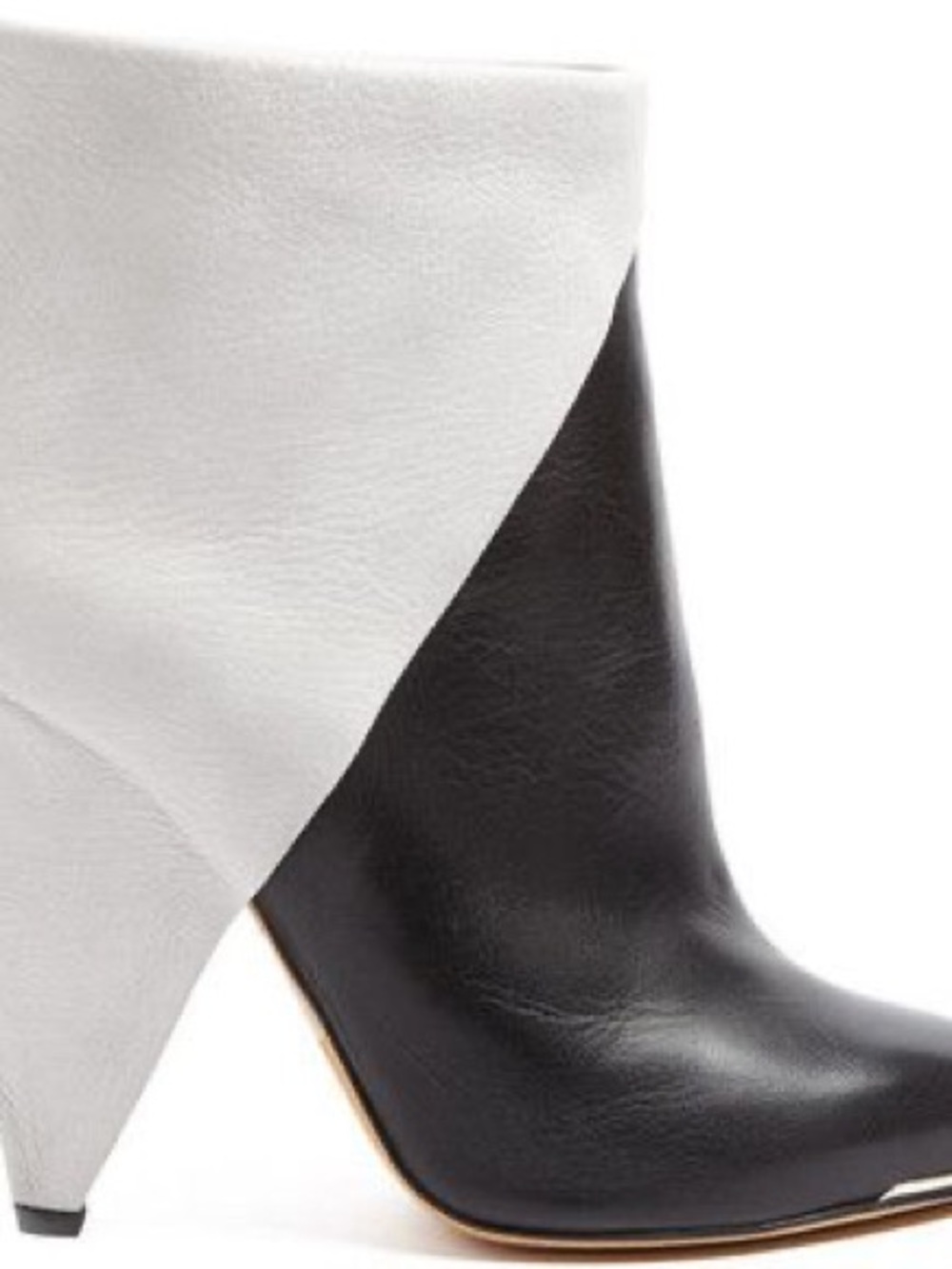 IRO Two-Tone Black and White Leather Ankle Boots